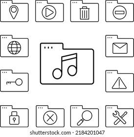 Folder note icon in a collection with other items