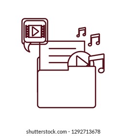 folder with objects isolated icon