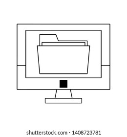 Folder on computer screen symbol vector illustration graphic design