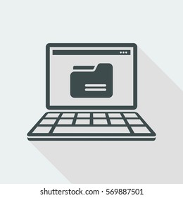 Folder on laptop - Flat minimal icon