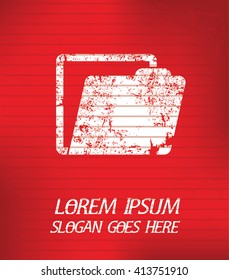 Folder on red background,poster grunge design