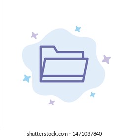 Folder, Open, Data, Storage Blue Icon on Abstract Cloud Background. Vector Icon Template background