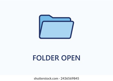 Folder open icon or logo sign symbol vector illustration