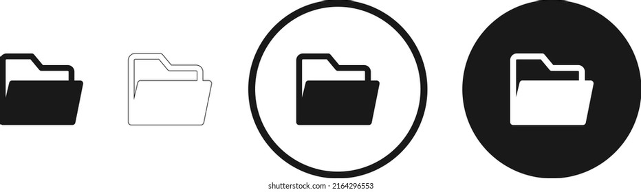 Folder Open Icon . Web Icon Set . Icons Collection Flat. Simple Vector Illustration.