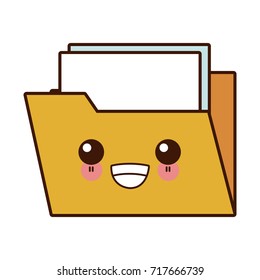 Folder open symbol cute kawaii cartoon
