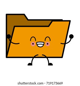 Folder open symbol cute kawaii cartoon