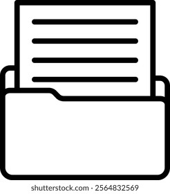 Folder Open Vector Line Icon Design