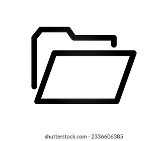 folder opened icon, linear, vector illustration 