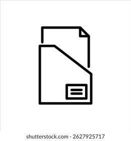 ícone de contorno de pasta. arquivo armazenamento ilustração de linha preta.