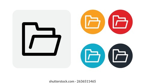 Folder outline icon illustration isolated vector sign symbol