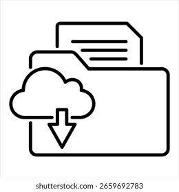 Ilustración vectorial de icono de contorno de carpeta