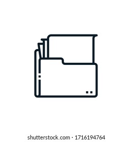Folder outline icons. Vector illustration. Editable stroke. Isolated icon suitable for web, infographics, interface and apps.
