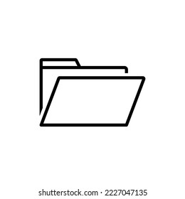 Folder outline vector flat isolated on white background. Folder icon. Files icon.