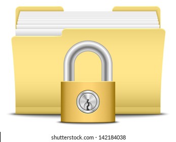 Folder and padlock