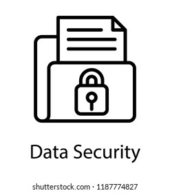 Folder with padlock and document showing data security 