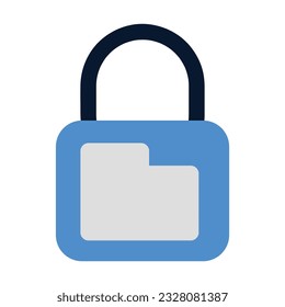 Ordnersperrsymbol. Flaches Farbsymboldesign.