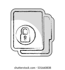 folder with padlock isolated icon vector illustration design