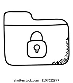 
A folder with padlock and keyhole showing a locked folder
