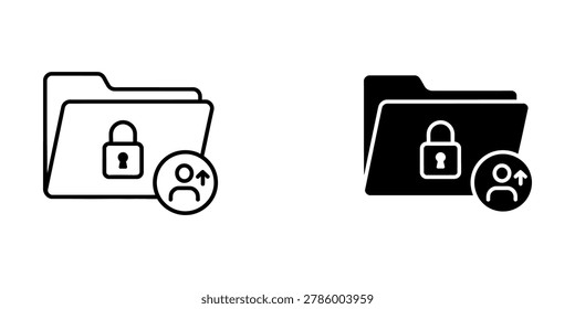 Folder with padlock and user icon for secure access and permissions