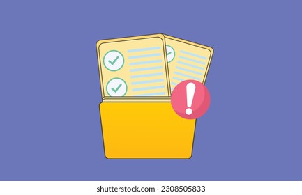 carpeta y papel para el archivo multimedia de administración. trabajo del archivo de documento en el plan de proyecto. no hay entrada, problema, advertencia de fallos.