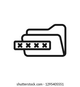 folder with password access symbol line dark gray icon