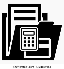 Folder and payment card. Payment system. Cashless payment illustration. Payment by credit card. Vector icon.