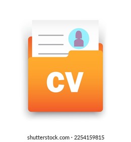 folder with personal files. Resume cv file. Vector illustration.