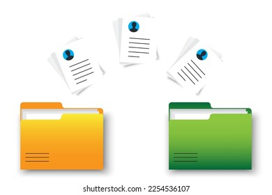 folder with personal files. Resume cv file. Vector illustration.