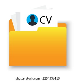 folder with personal files. Resume cv file. Vector illustration.