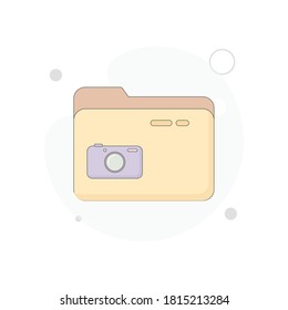 folder with photo files vector flat illustration on white background
