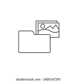 Folder with photos symbol icon. Mobile concept and web design