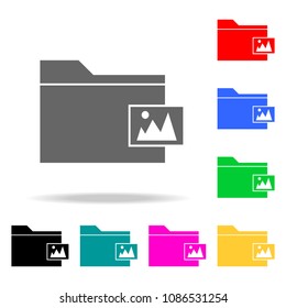 folder with pictures icons. Elements of human web colored icons. Premium quality graphic design icon. Simple icon for websites, web design, mobile app, info graphics on white background