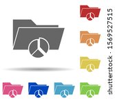 Folder, pie, save project in multi color style icon. Simple glyph, flat vector of business icons for ui and ux, website or mobile application