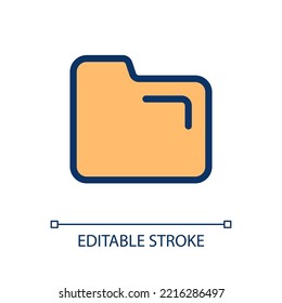 Folder pixel perfect RGB color ui icon. Files storage. Digital information. Simple filled line element. GUI, UX design for mobile app. Vector isolated pictogram. Editable stroke. Poppins font used