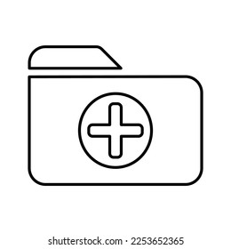 Ordner plus Symbol in Zeilenstil