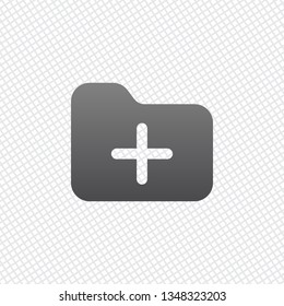 Folder with plus mark, business icon. On grid background