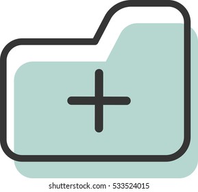 folder plus vector icon