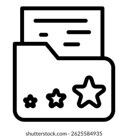 Folder product review icon. Outline folder product review vector icon for web design isolated on white background