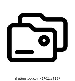 Folder Professional Line Icon. Modern vector illustration representing file organization, storage, documents, and digital management.
