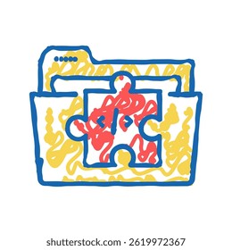 folder with program code files doodle icon sketch vector. folder with program code files sign. isolated symbol illustration