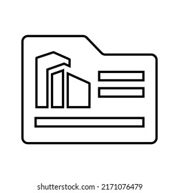 Folder, project, specification outline icon. Line art vector.