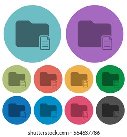 Folder properties darker flat icons on color round background