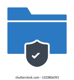 folder protection glyph double color icon