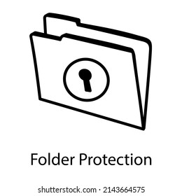 Folder protection hand drawn icon is premium and visually perfect 

