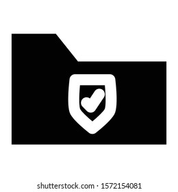 folder protection icon glyph vector design