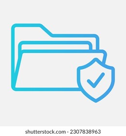 Icono de protección de carpetas en estilo de degradado, uso para presentación de aplicaciones móviles del sitio web
