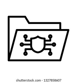 folder protection line icon