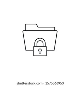 folder protection - minimal line web icon. simple vector illustration. concept for infographic, website or app.