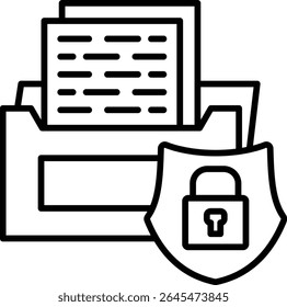 Folder protection vector icon. Can be used for printing, mobile and web applications.