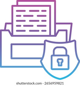 Icono de Vector de protección de carpetas. Se puede utilizar para aplicaciones de impresión, móviles y de Web.